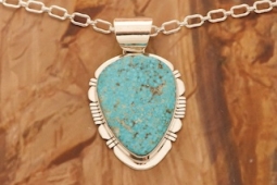 Day 7 Deal - Genuine Kingman Turquoise Sterling Silver Pendant